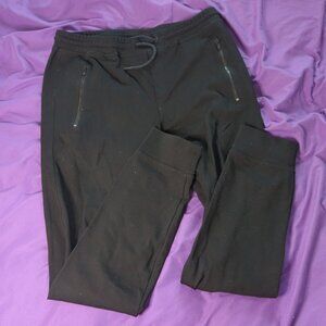 Patrick Assaraf Black Sweat Pants with Zipper Pockets Size M